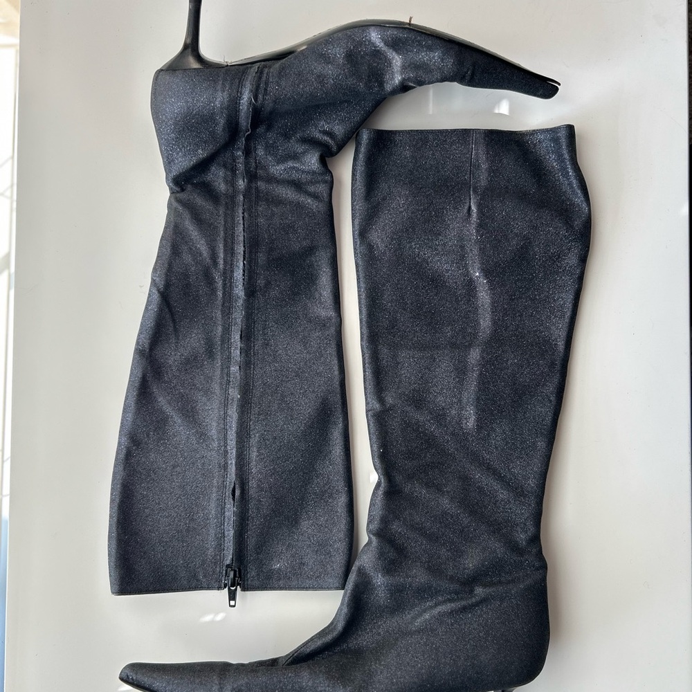 Studio Pollini Shimmering Black Heeled Boots
